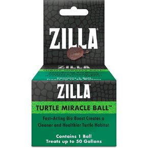 Zilla Pet Turtle Miracle Ball, Odor and Sludge Remover, for Cleaner and Healthier Turtle Habitats and Aquariums, Treats up to 50 Gallons