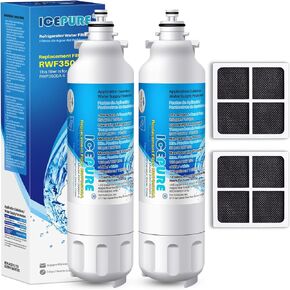 ICEPURE ADQ73613401 Replacement for LG LT800P, ADQ73613402, ADQ73613408, ADQ75795104, Kenmore 9490, 46-9490 and LT120F Air Filter, ADQ73214404, ADQ73334008, Refrigerator Water Filter, 3PACK