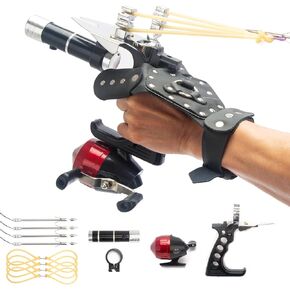 Slingshot，Fishing Slingshot and 3 Arrowheads,Shooting Fish Dart Precision Fish with Laser Infrared Fish Hunting Slingshot for Adult