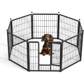 Dog Playpen 8 Panels 40 Inch, Heavy Duty Metal Pet Playpen Indoor Outdoor for Camping, Yard, RV, Garden Fence, Privacy Patio, Black