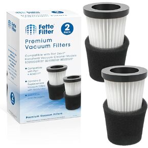 Fette Filter - F117 Replacement Vacuum Cleaner Filter with Compatible with Dirt Devil Handheld Vacuum Cleaner Models SD20005RED, SD30025B, BD22025 Part # AD40117 - Pack of 4