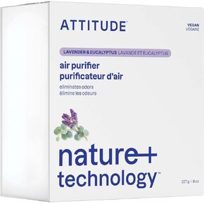ATTITUDE Hypoallergenic Air Purifier with Activated Carbon Filter, Eucalyptus, 8 Ounce, white (15228)
