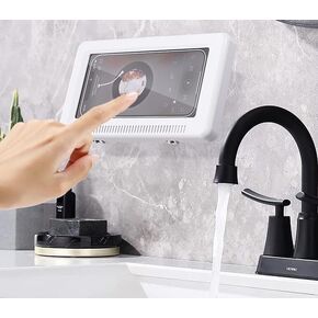 Upgraded 360° 3D Universal Waterproof Phone Case Bathroom Shower Phone Holder Wall Mounted with Touch Screen Shower Accessories Case Wall Mount in Bathroom Bathtub for 4" - 7" Cell Phones