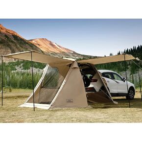 KAMPKEEPER SUV Car Tent, Tailgate Shade Awning Tent for Camping, Vehicle Camping Tents Outdoor Travel (Khaki)