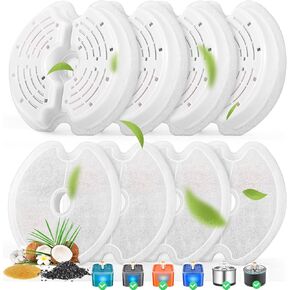 Cat Water Fountain Filters for 84oz/2.5L Stainless Steel Pet Fountain and 67oz/2.0L Plastic Cat Drinking Fountain, 4 Pack Pet Replacement Filters Set