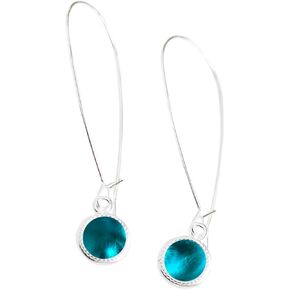 Recycled Vintage Mason Jar Long Drop Charm Earrings