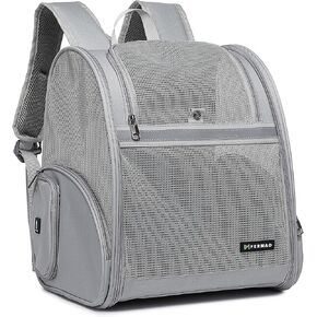 Cat Backpack Carrier Pet Backpack Carrier for Small Dogs and Medium Cat Puppy Kitten Bunny up to 15lbs, Cat Carrying Backpack Collapsible with Fully Ventilated Mesh with Safety Leash (Black)
