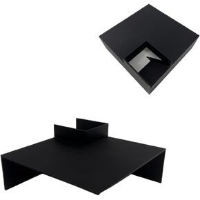 Hermit Crab Tunnel Shelter Decor | Crab Frogs or Lizards Hideaway Corner Cave with Easy Access Ramp & Viewing Area | Made in USA (Black)
