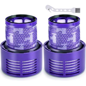 2 Pack for Dyson V10 Animal Filter Replacements, for V10 Cyclone Series V10 Absolute V10 Total Clean SV12 Cordless Stick Vacuum Cleaner, Compare to Part # 969082-01