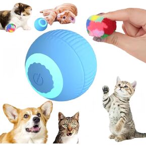 cat Toy Two-Piece Set-Wloom Power Ball 2.0 -Colorful Plush Cat Toy Balls Interactive Indoor Kittens Favorite Toys .Activity Chase Quiet Play Ball（Powerball+Colorful Plush Balls）