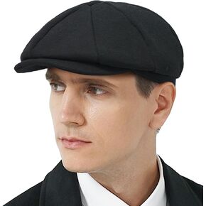 KUJUHA Wool Newsboy Cap for Men Flat Irish Cabbie Ivy Gatsby Newsboy Driving Hat Hunting Cap