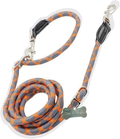 Dos & Nueve, Multi-Functional Double Lock Dog Leash, 8-in-1 Hand Free Dual Dog Leash (Red-Gray) in Saudi Arabia