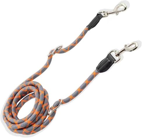 Dos & Nueve, Multi-Functional Double Lock Dog Leash, 8-in-1 Hand Free Dual Dog Leash (Red-Gray) in Saudi Arabia