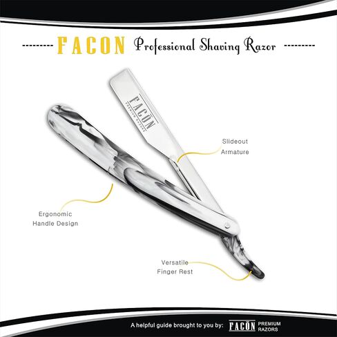 100 BLADES + Facón Professional Wooden Straight Edge Barber Razor - Salon Quality Cut Throat Shavette in Saudi Arabia