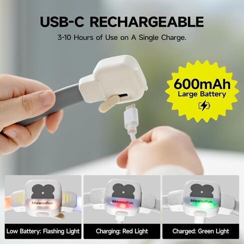 MEWOOFUN طوق الكلب المضيء، طوق الكلب LED مع USB قابل لإعادة الشحن يتوهج في أطواق الكلاب الداكنة، قلادة كلب مقاومة للماء مع 6 أوضاع وامض للكلاب الصغيرة (أبيض، صغير) in Saudi Arabia