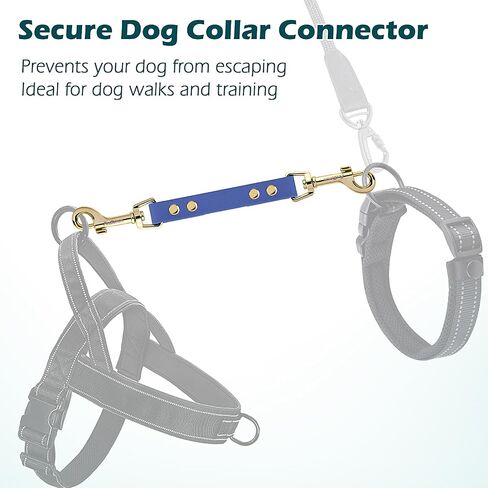 PetBonus Dog Collar Safety Clip, Waterproof Backup Safety Strap for Dog Harness to Prong Collar, Odor Proof Double Ended Clasp Leash Connector for Training Walking (Black) in Saudi Arabia
