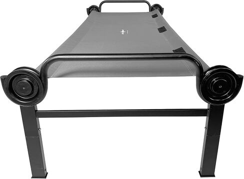 Disc-O-Bed Single Modular and Portable Polyester Cot with Included Zippered Carry Bag and Extended Leg Mechanism for Indoors and Outdoors, Grey in Kuwait