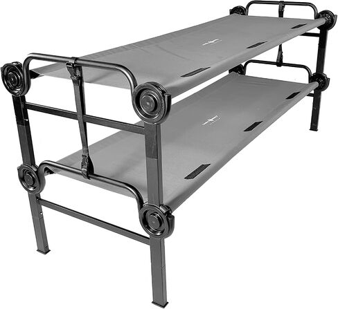 Disc-O-Bed Single Modular and Portable Polyester Cot with Included Zippered Carry Bag and Extended Leg Mechanism for Indoors and Outdoors, Grey in Kuwait