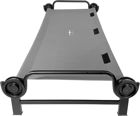 Disc-O-Bed Single Modular and Portable Polyester Cot with Included Zippered Carry Bag and Extended Leg Mechanism for Indoors and Outdoors, Grey in Kuwait