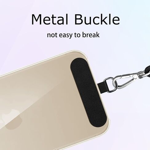 2 PCS Clip for cell phone lanyards and wrist straps, phone lanyard crossbody, Anti-Loss Hanging Metal Ring Replacement Patch Pad for Mobile Smartphone Safety Lanyard Wrist Strap (Nylon Black) in Saudi Arabia