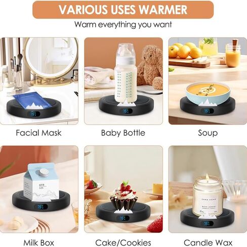 Mug Warmer - 36W Coffee Mug Warmer for Desk with, 8Hrs Auto Shut Off, Smart Candle Warmer - Ideal Coffee Gifts Accessories Keep Beverages Coffee Warmer, 3 Temperature Settings(Black) in Saudi Arabia