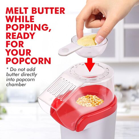 مولر الترا بوب، بوبر الذرة بالهواء الساخن، صانع الذرة الكهربائية، وجبة خفيفة صحية وسريعة، لا حاجة للزيت مع كوب القياس/الزبدة in Kuwait