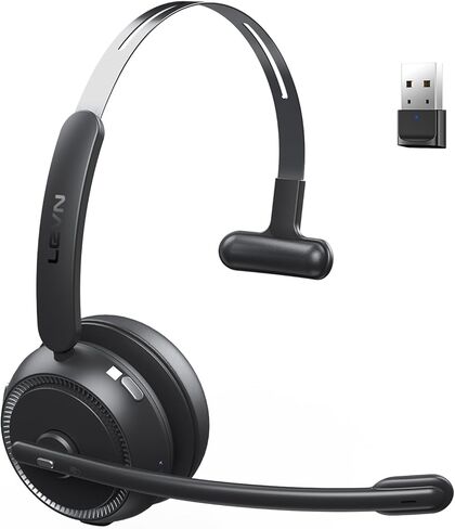 Wireless Headset with Mic for Work, Bluetooth Headset with Microphone(AI Noise Cancelling), 65Hrs Working Time Wireless Headset with Microphone for Work from Home/Call Center/PC/Computer/Teams in Kuwait