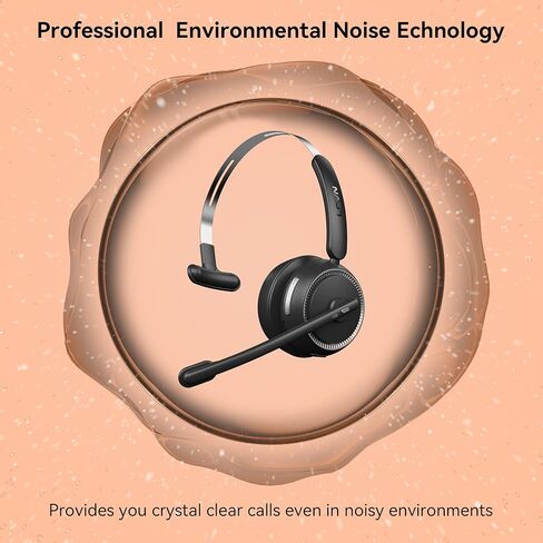 Wireless Headset with Mic for Work, Bluetooth Headset with Microphone(AI Noise Cancelling), 65Hrs Working Time Wireless Headset with Microphone for Work from Home/Call Center/PC/Computer/Teams in Kuwait