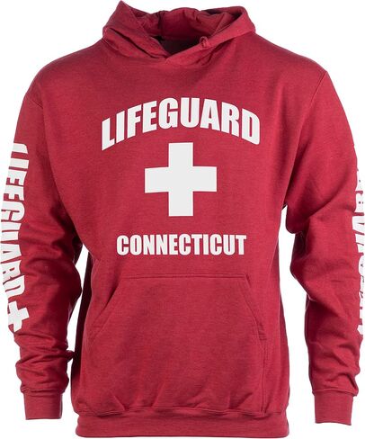 Lifeguard | Red Unisex Uniform Fleece Hoody Sweatshirt Hoodie Sweater Men Women in Kuwait