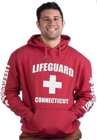 Lifeguard | Red Unisex Uniform Fleece Hoody Sweatshirt Hoodie Sweater Men Women in Kuwait