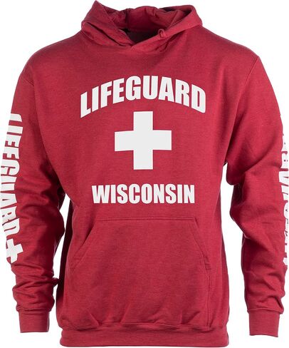 Lifeguard | Red Unisex Uniform Fleece Hoody Sweatshirt Hoodie Sweater Men Women in Kuwait