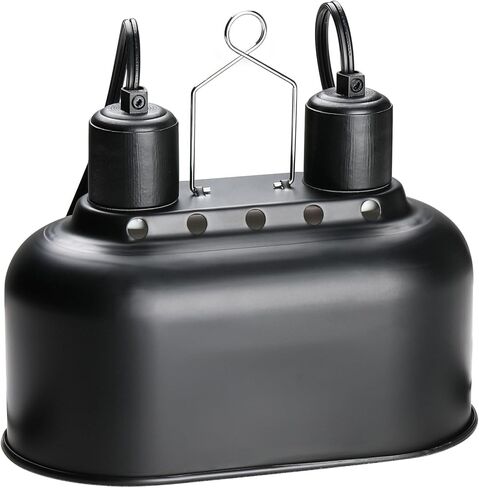 Simple Deluxe Dual Dome Reptile Light Fixture with Separate Switches, Fits Max 100W Reptile Heat Lamp/UVB Light, for Amphibians Terrarium and Tortoise Habitat in Kuwait