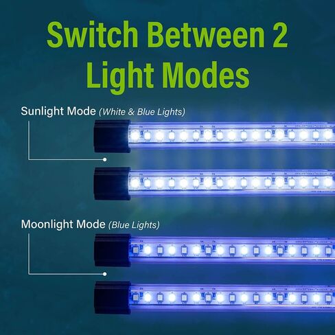 عصا إضاءة LED مقاس 10 بوصات من GloFish عدد 2 - أضواء حوض السمك باللونين الأبيض والأزرق - أحجام الخزانات تصل إلى 75 جالونًا in Saudi Arabia