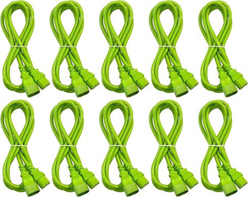 Pack of (10) C13 C14 PDU to CPU Cables in Colors (Green) in Saudi Arabia