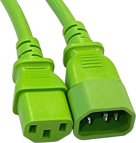 Pack of (10) C13 C14 PDU to CPU Cables in Colors (Green) in Saudi Arabia