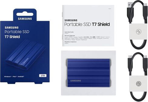 SAMSUNG MU-PE2T0R/AM T7 Shield Portable Solid State Drive 2TB 2022 - Blue (2-Pack) in Saudi Arabia