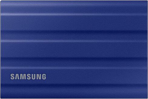 محرك الأقراص الصلبة المحمول SAMSUNG MU-PE2T0R/AM T7 Shield سعة 2 تيرابايت 2022 - حزمة زرقاء مع محول محول من النوع C + حافظة Vivitar الصلبة (أبيض) in Saudi Arabia