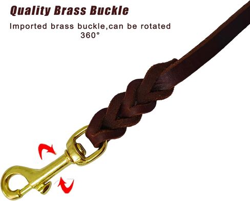 LWBMG Leather Dog Leash for Small Dogs 6ft,Thin Leather Braied Dog Leash, Soft Genuine Leather Dog Training Leash for Small & Medium Dogs （3/8" X 6', Brown） in Saudi Arabia