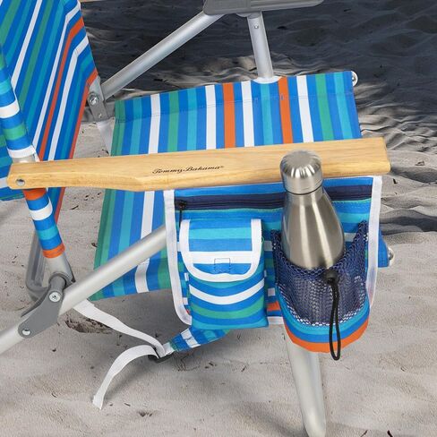 Tommy Bahama 2-Pack 4-Position Easy in-Easy Out Folding Backpack Beach Chair, Logo Stripe in Saudi Arabia