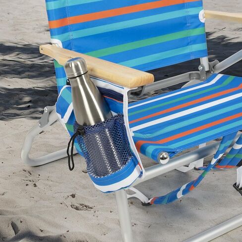 Tommy Bahama 2-Pack 4-Position Easy in-Easy Out Folding Backpack Beach Chair, Logo Stripe in Saudi Arabia