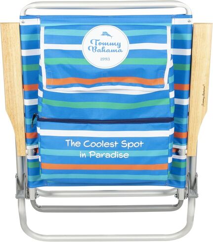 Tommy Bahama 2-Pack 4-Position Easy in-Easy Out Folding Backpack Beach Chair, Logo Stripe in Saudi Arabia