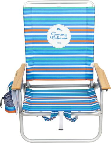 Tommy Bahama 2-Pack 4-Position Easy in-Easy Out Folding Backpack Beach Chair, Logo Stripe in Saudi Arabia