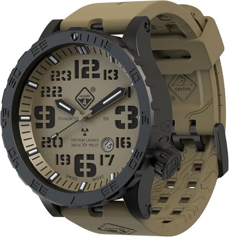 ساعة غوص الماء الثقيل تيتانيوم تريتيوم من هازارد 4(R): GMT WHT، BLK PVD، BLK Dial/WHT Graphics - GGYG in Kuwait
