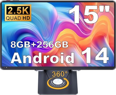 jumper Android 14 Tablet 15 inch 2.5K Display, Helio G99 Octa-Core Processor(Beat Unisoc T618), Gaming Tablet with Foldable Stand, 10000mAh, 256GB Storage, 4 Speakers, BT5.0, 2.4G/5G WiFi, 13MP Camera in Saudi Arabia
