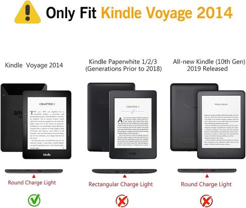 حافظة طلاء لجهاز Kindle Voyage (300 نقطة في البوصة، إصدار 2014) فقط - غطاء مزود بخاصية النوم/الاستيقاظ التلقائي، التنين الأسود in Saudi Arabia