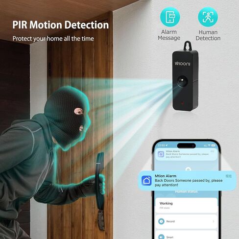 Smart Pir Motion Sensor, Presence Sensor with App Notification Alerts & Records, WiFi Motion Detector Alarm for Smart Home Automation, Smart Life App Compatible Devices (2-Black) in Saudi Arabia