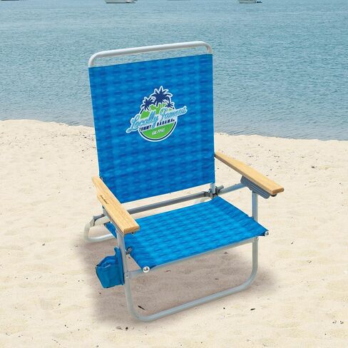 Tommy Bahama 2-Pack 4-Position Easy in-Easy Out Folding Backpack Beach Chair, Logo Stripe in Saudi Arabia