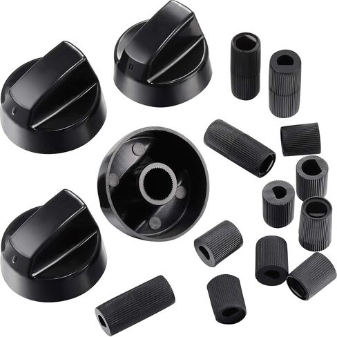 Jetec 4 Pack Plastic Control Knobs with 12 Adapters Universal Design for Oven/ Stove/ Range in Saudi Arabia