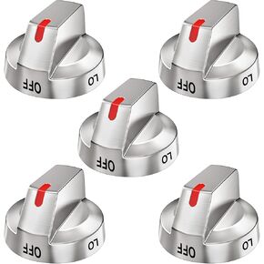 [Upgraded] DG64-00473A Stove Knobs Compatible with Samsung Gas Range, Reinforced Stainless Steel Protection Power Ring, Ultra Durable Control Knobs Replacement for Samsung Stove Burner Oven (5 Pack)