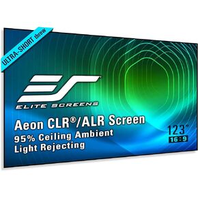 Elite Screens 123 inch UST ALR Projector Screen 16:9 4K 95% Ceiling Ambient Light Rejecting Edge Free Fixed Frame Projector Screen Indoor Movie Home Theater, Aeon CLR AR123H-CLR